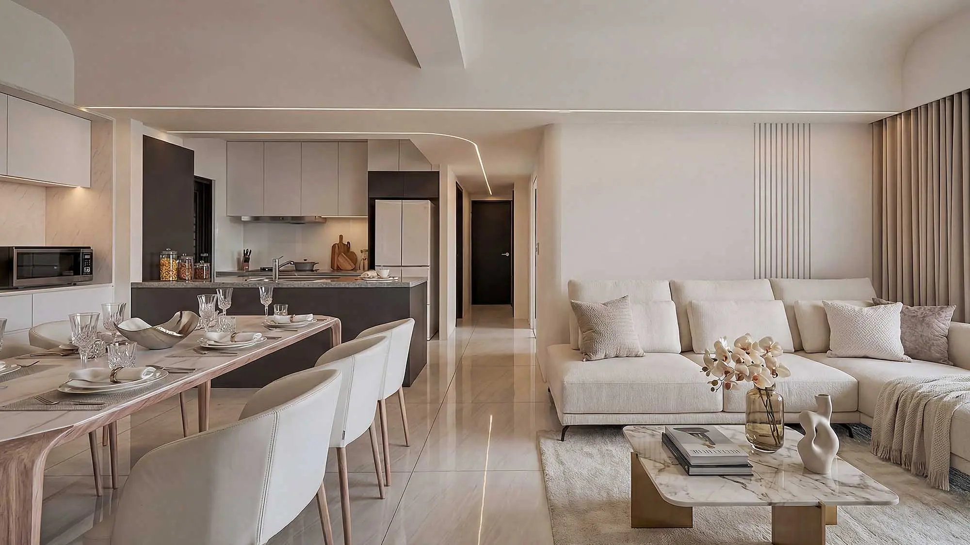 雲影留白—2房2廳弧形奶油寓所 台南百慶林森苑