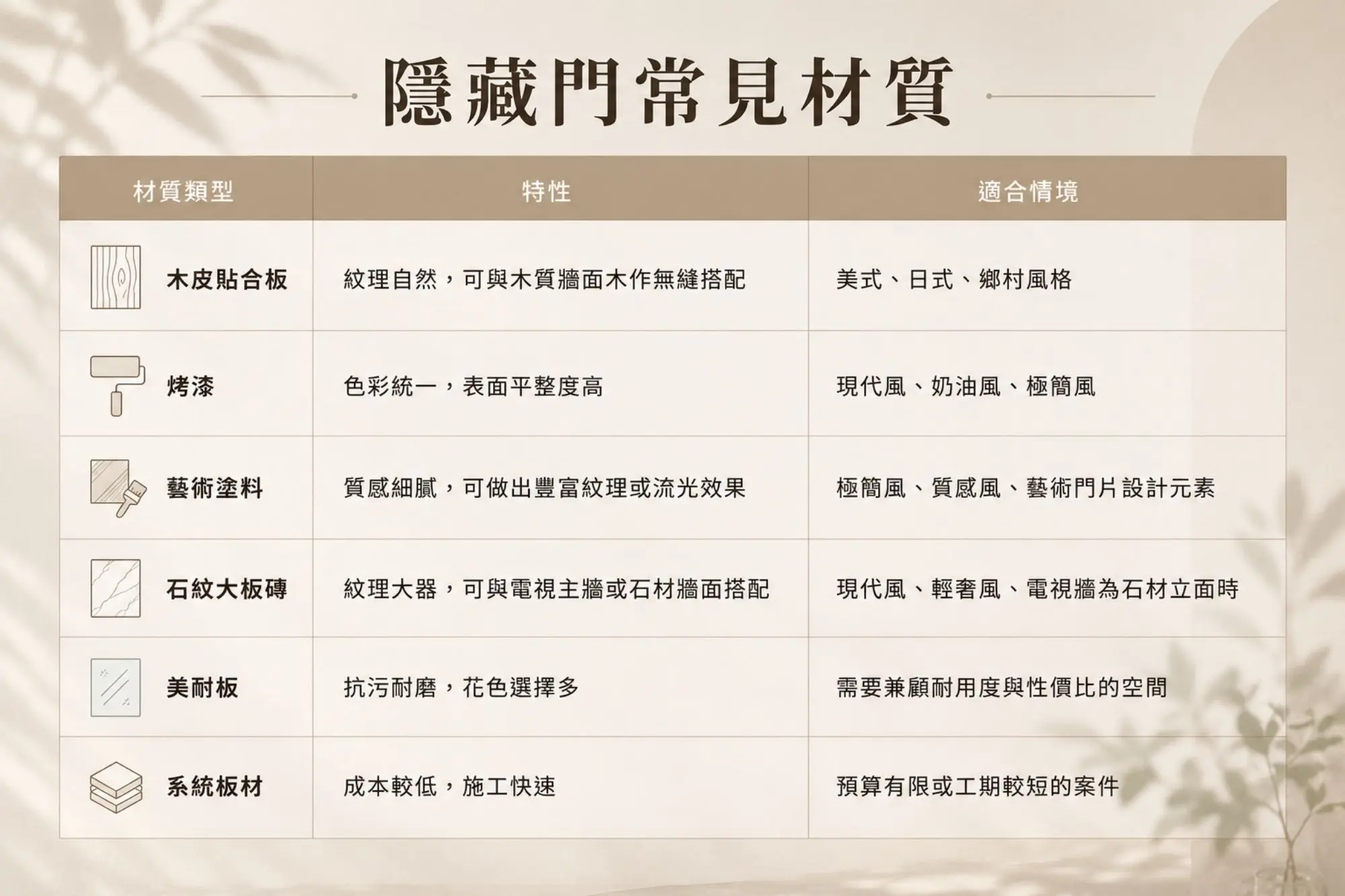 隱藏門材質