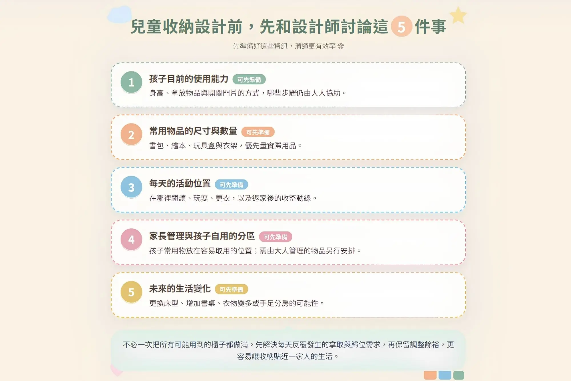 兒童收納設計前，先和設計師討論這5件事